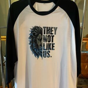 XL “They Not Like Us” Detroit Lions Raglan Shirt Tee